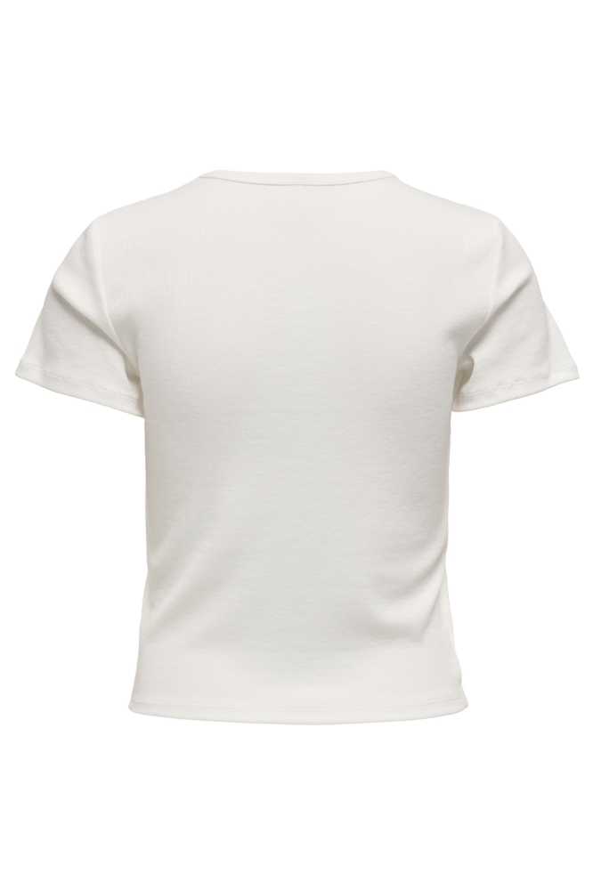 ONLDANIELLA S/S RIB TOP CS JRS 15350554 CLOUD DANCER/CHERRY